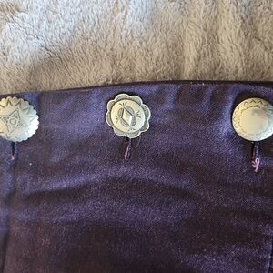 TARANGO Pleated Skirt Conch Buttons Women's Small Purple And Black Maxi Skirt